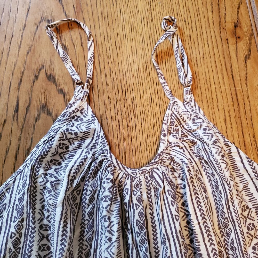 Cream and brown romper with pockets!!